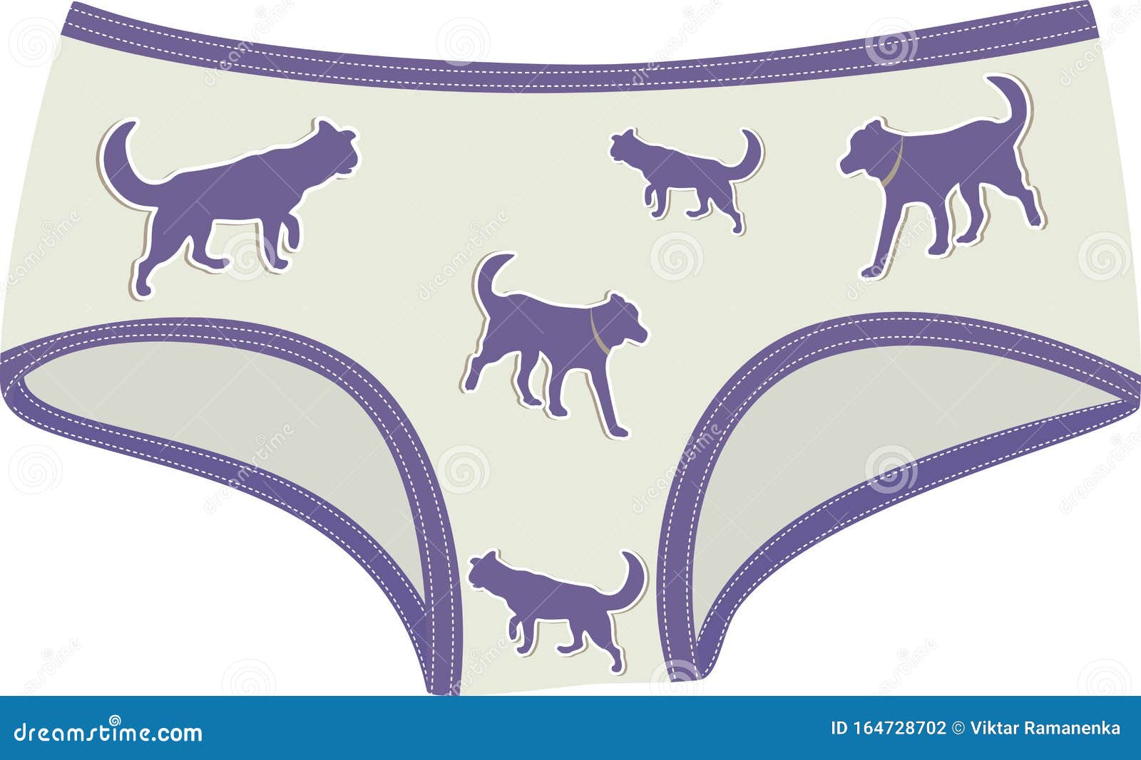 Unterhosen Mit Silhouetten Von Hunden Vektor Abbildung Illustration