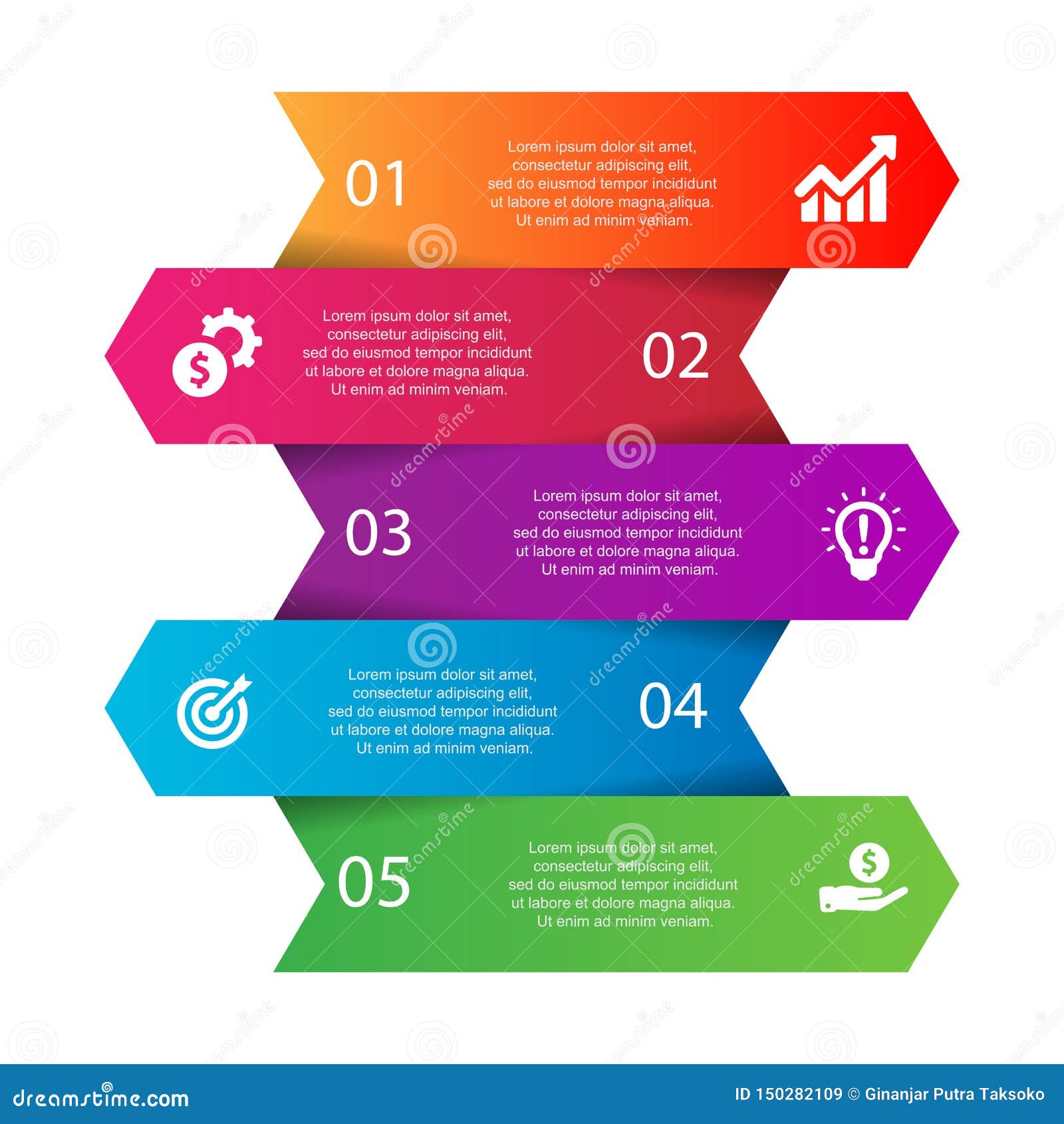 infographic  concept chronological entreprise colore in flat 