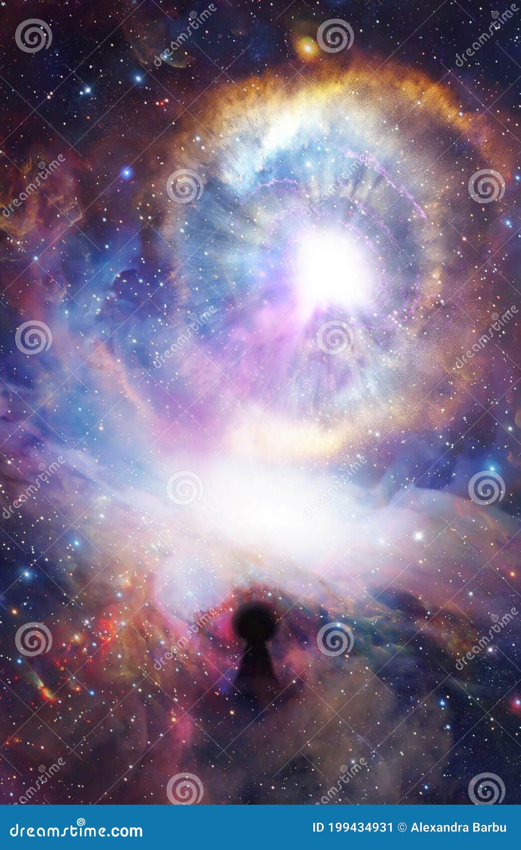 glowing universal portal, infinite love, life, source, soul journey through universe doorway, keyhole