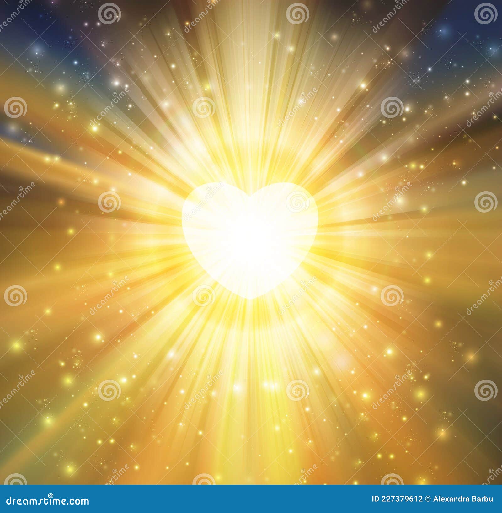 Glowing Golden Aura Light, Universal Heart Portal, Infinite Love, Life