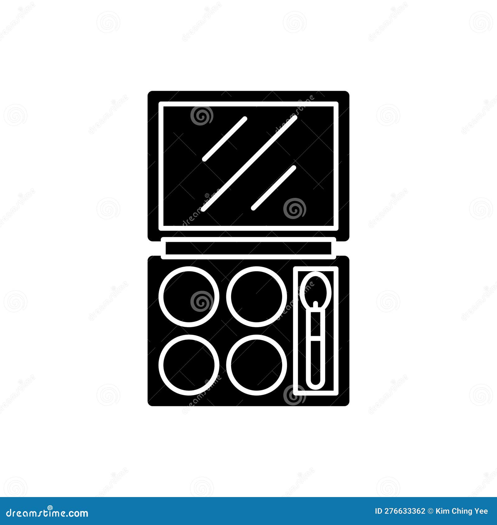 Eyeshadow Makeup Palette Silhouette Icon. Cosmetic Concept Stock Vector