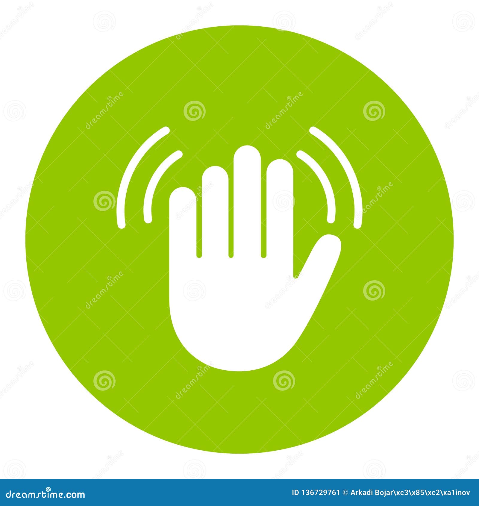 Hand wave vector icon stock vector. Illustration of cartoon 136729761