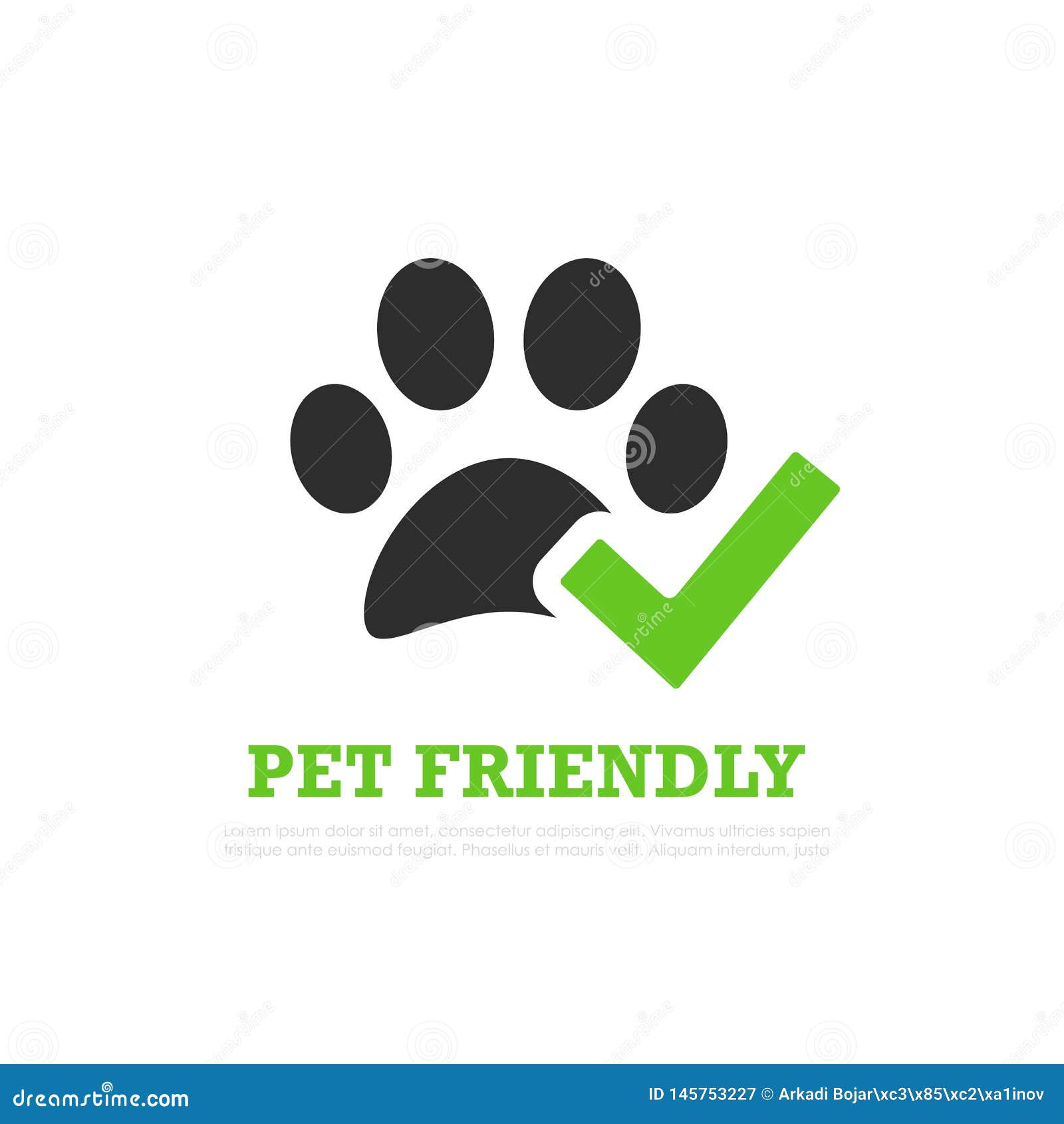 Pet friendly vector logo stock vector. Illustration of canine - 145753227
