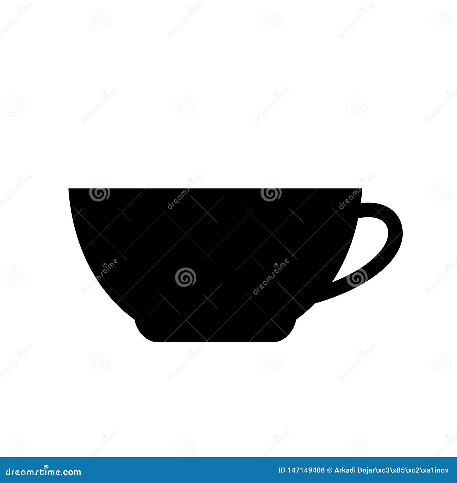 Tea cup silhouette icon stock vector. Illustration of drink 147149408