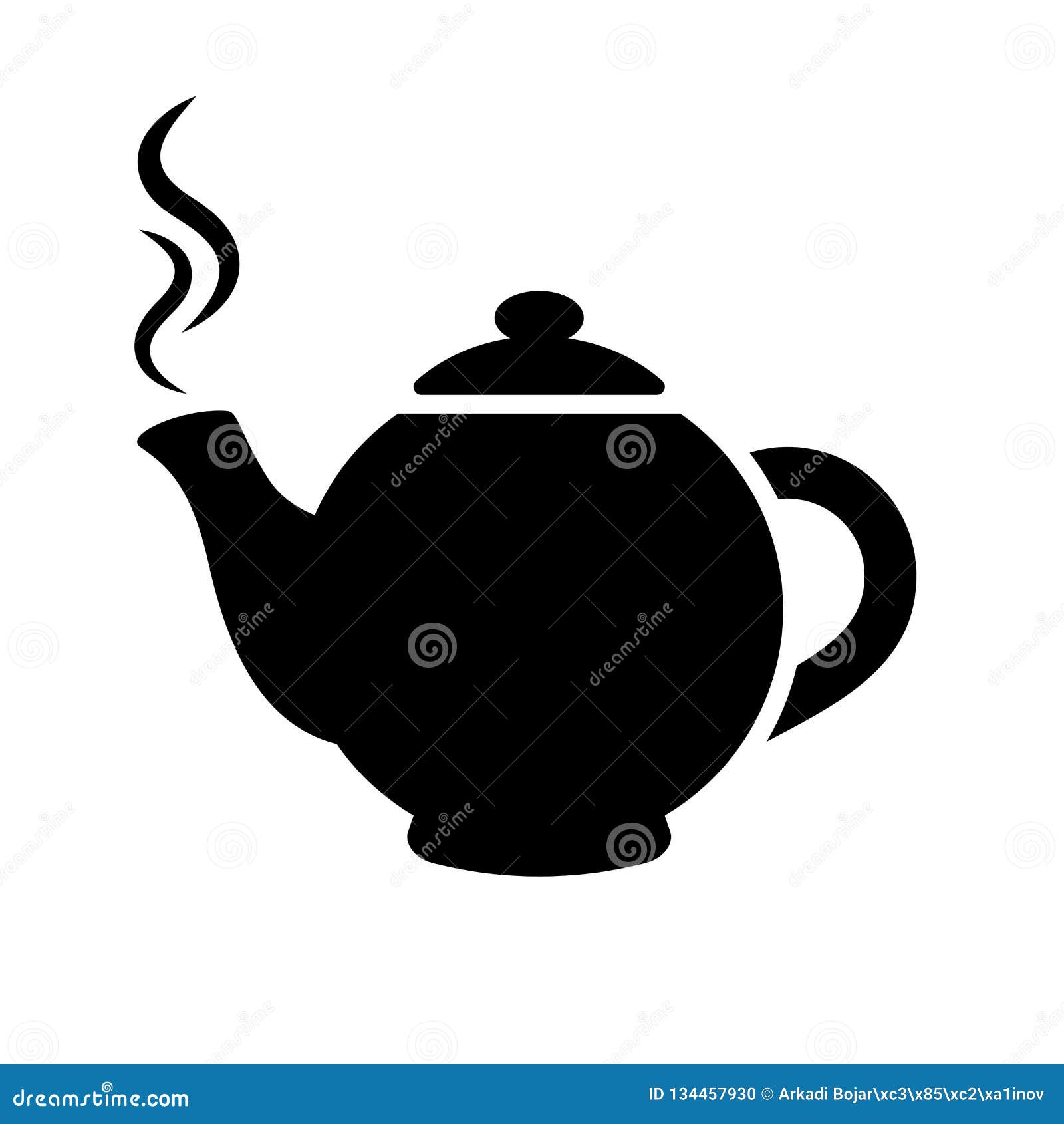 Tea pot vector pictogram stock vector. Illustration of drink 134457930