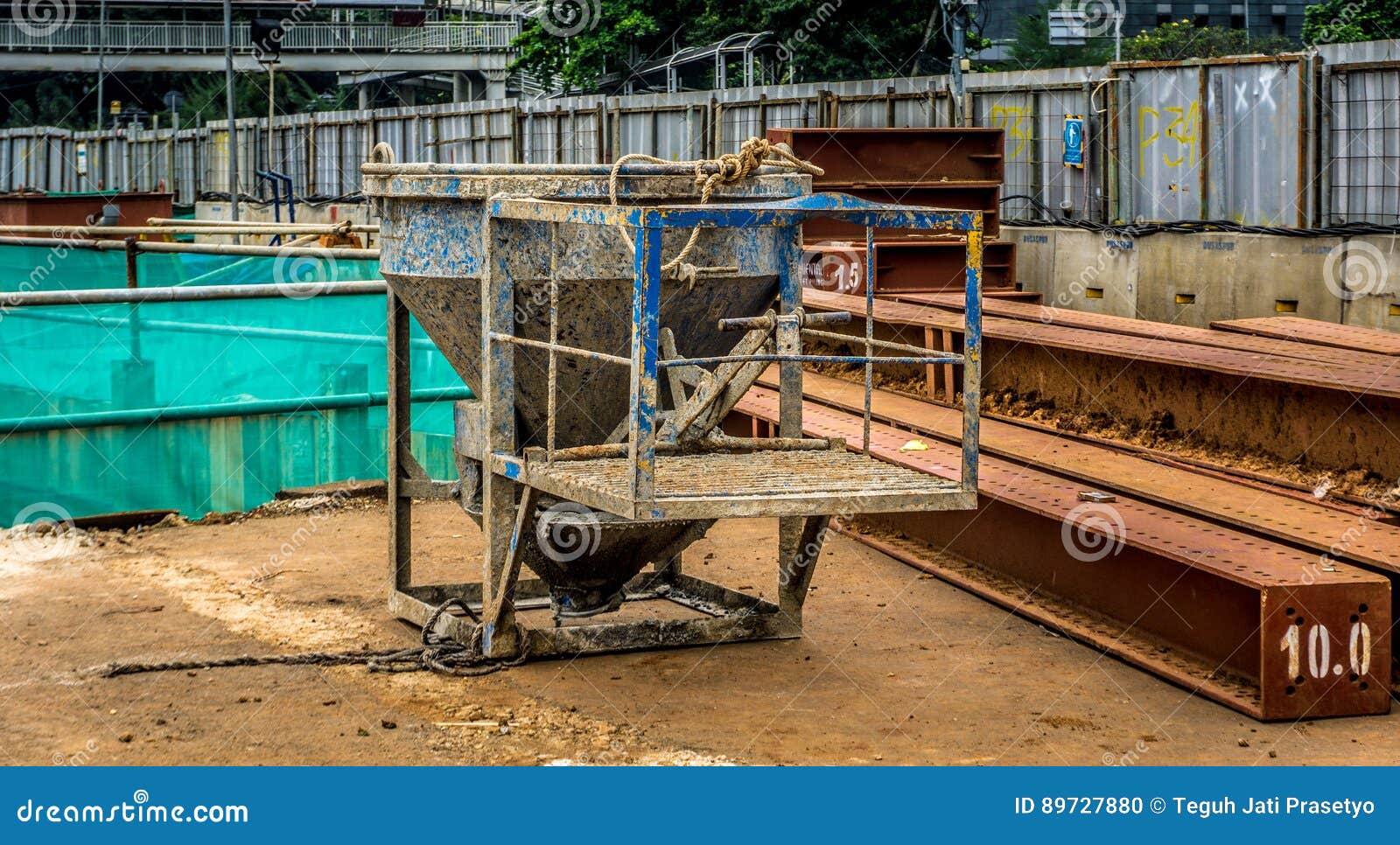 Unused Cement Mixer in Construction Site Photo Taken in Jakarta
