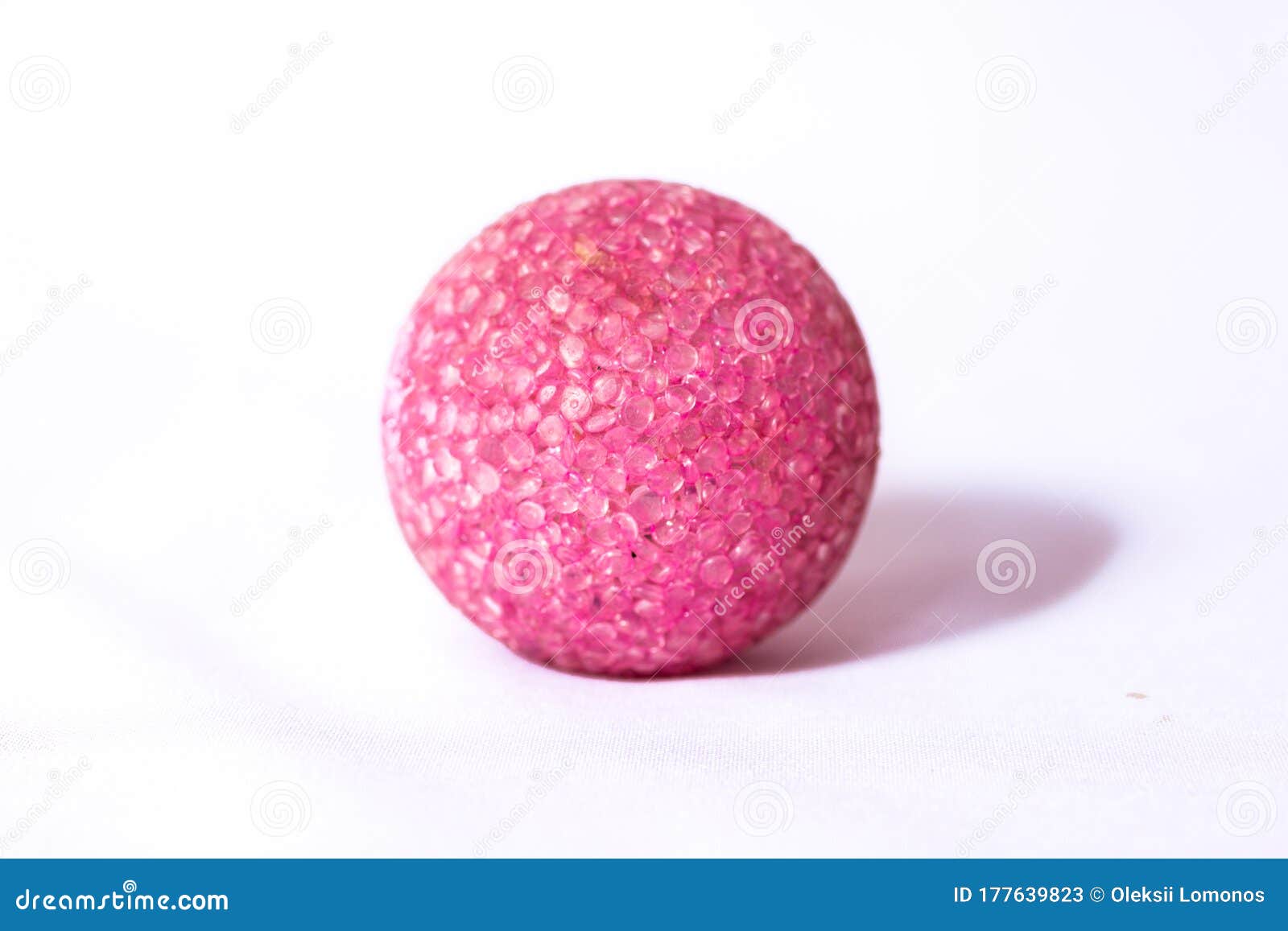 Unusual Pink Ball Ball Made of Small Particles with Shadow Stock Image