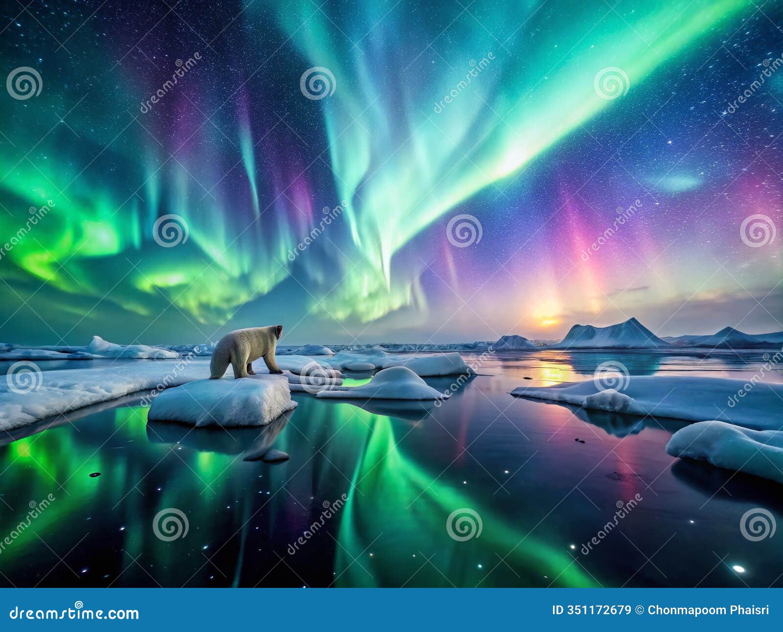 unveiling the arctics enchanting night long exposure photography captures the majestic aurora borealis polar bears