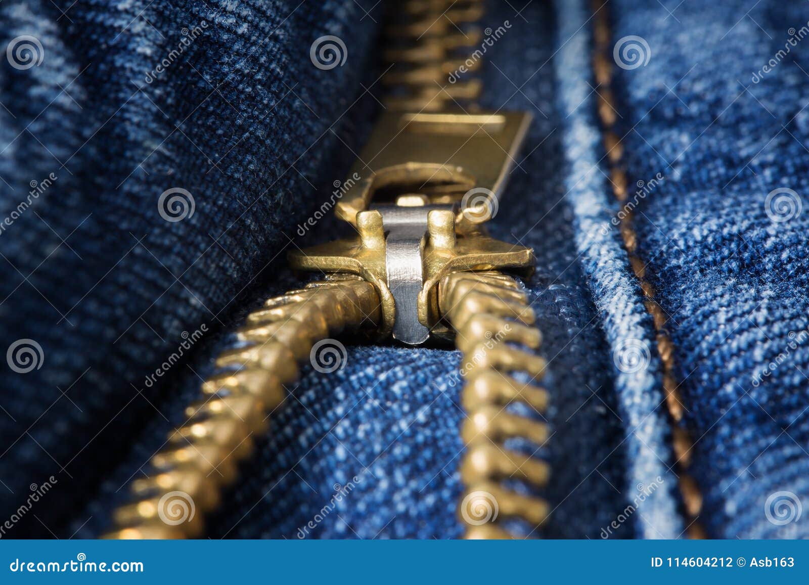 Unzipped Zipper Closeup on Jeans Stock Photo - Image of clasp, macro ...