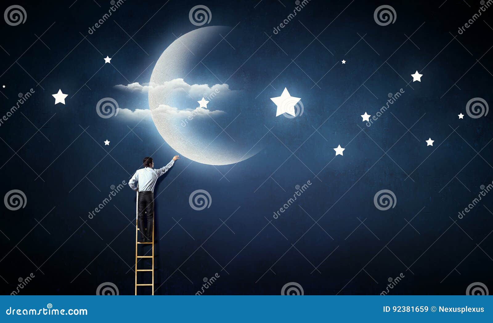 Uomini Che Ottengono La Luna Immagine