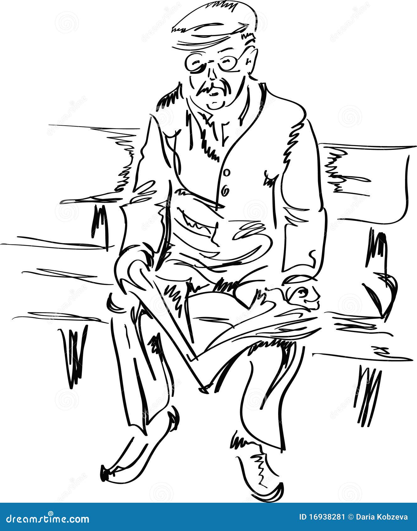 Uomo Anziano Che Legge Un Giornale Illustrazione Vettoriale Illustrazione di naughty caucasico