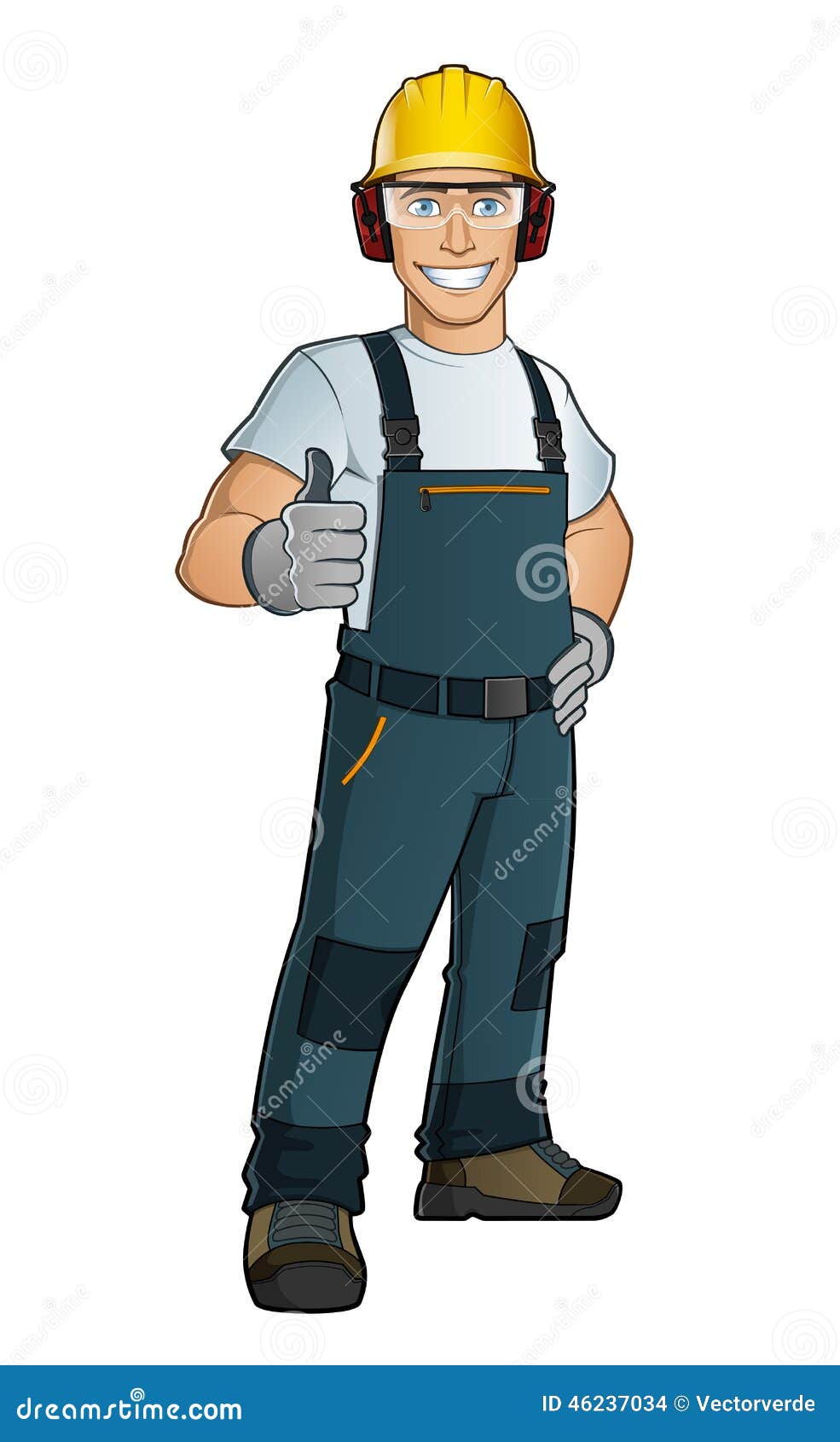 Uomo Vestito in Vestiti Da Lavoro Illustrazione Vettoriale