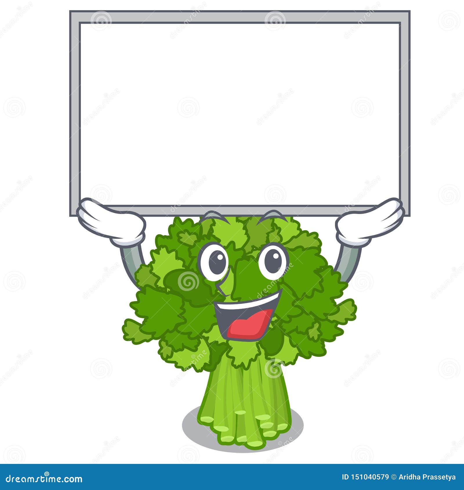 Up Board Brocoli Rabe Isolated in the Character Stock Vector