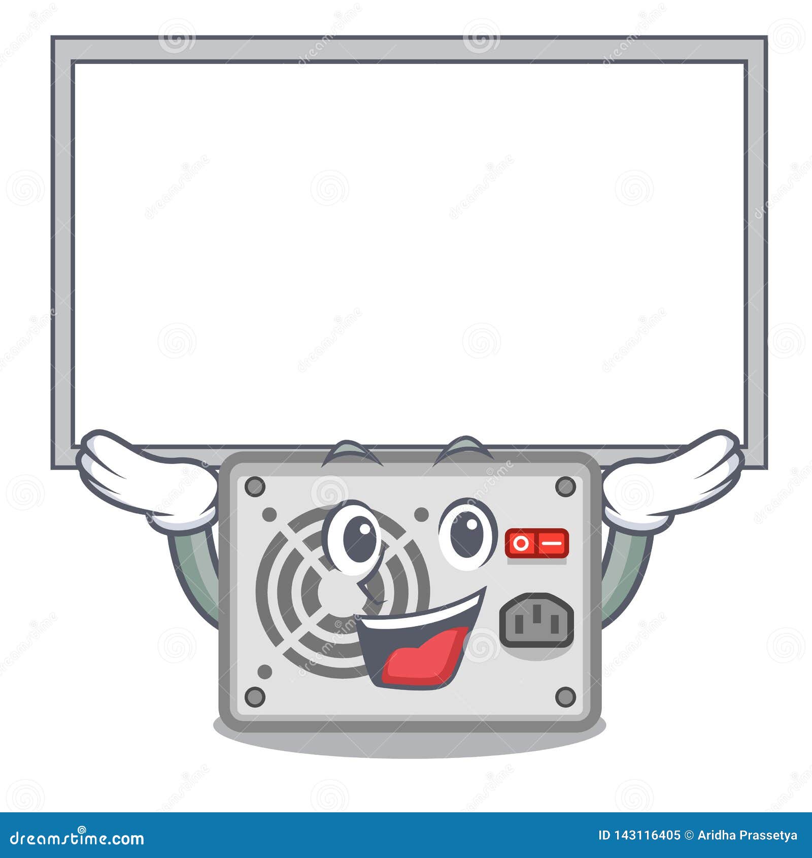 Up Board Power Supply Isolated in the Cartoon Stock Vector