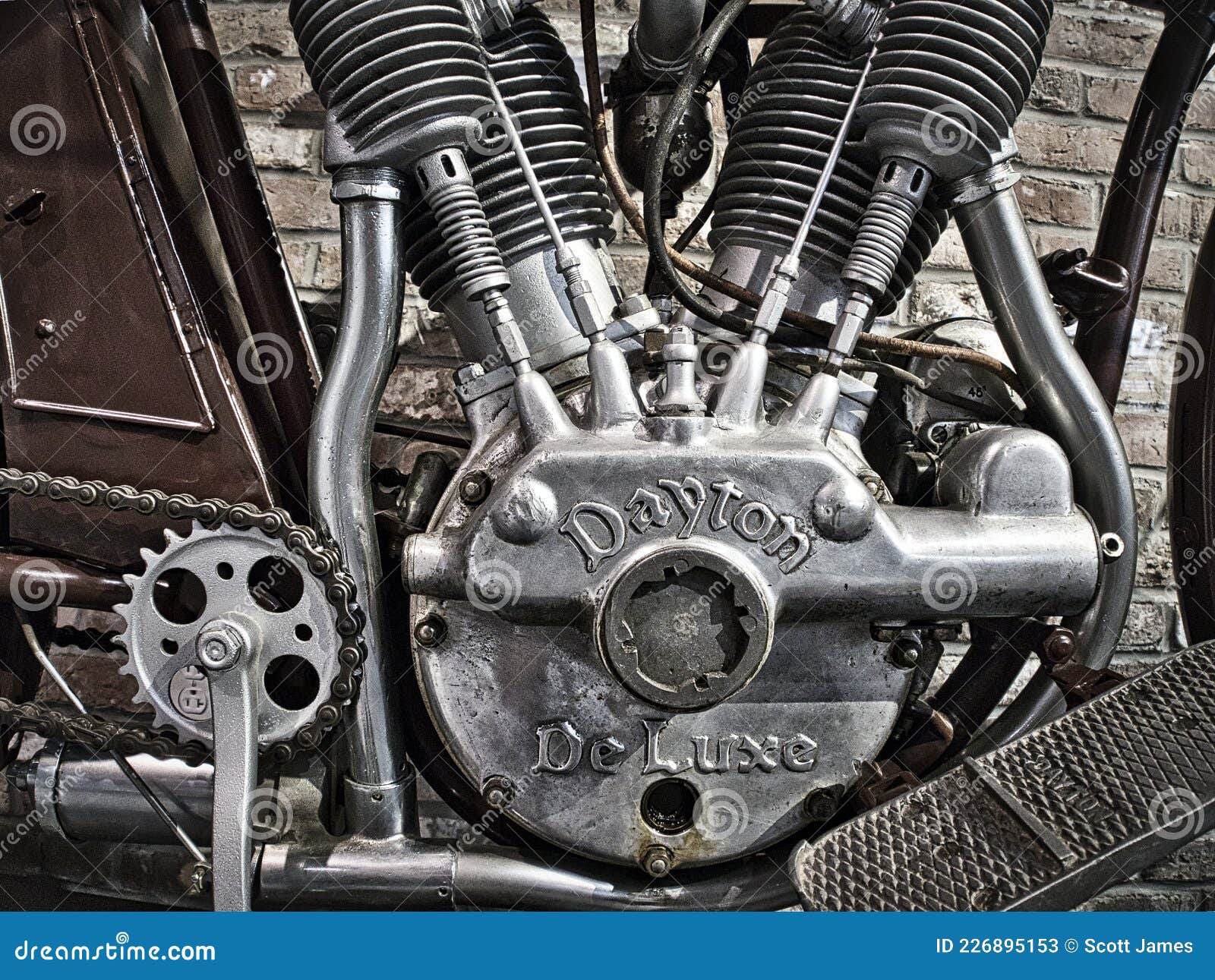 Upclose Image of a Dayton Motorcycle Engine Editorial Stock Photo