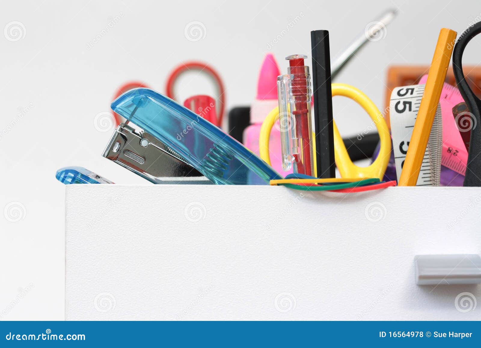 Up Close & Personal with the Stationery Drawer Stock Photo Image of contents, scissors 16564978