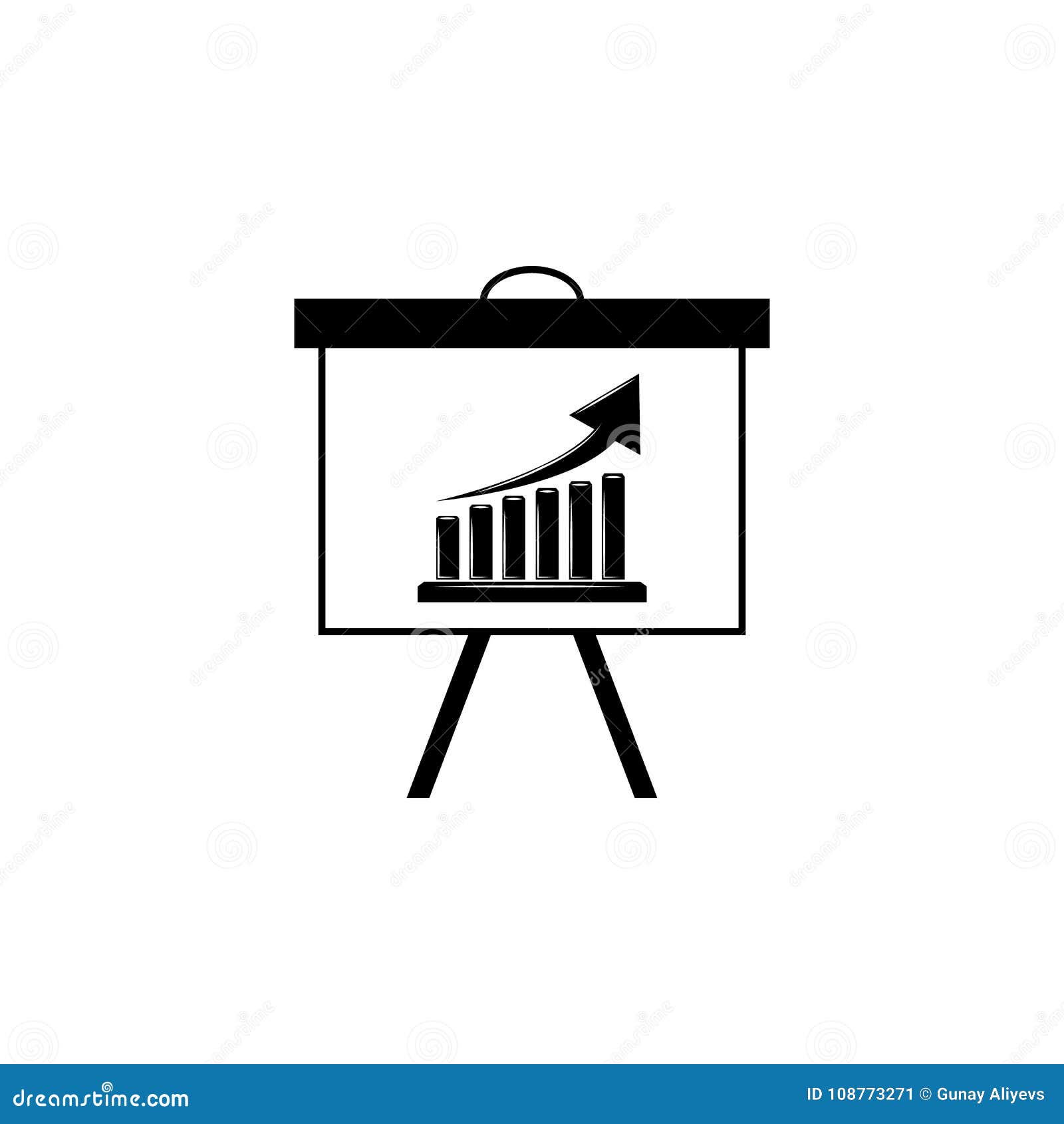 up diagramma on board icon. trend diagram  icon. business analytics concept  icon. signs and s icon for website
