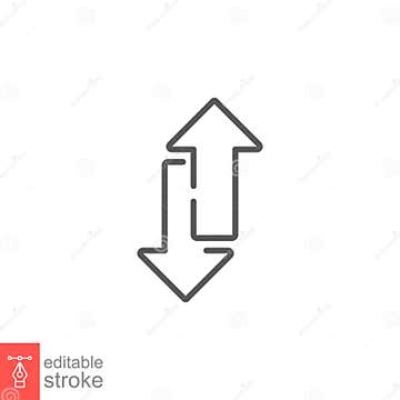 Up and Down Arrow Icon. Two Arrows with Different Direction Stock ...