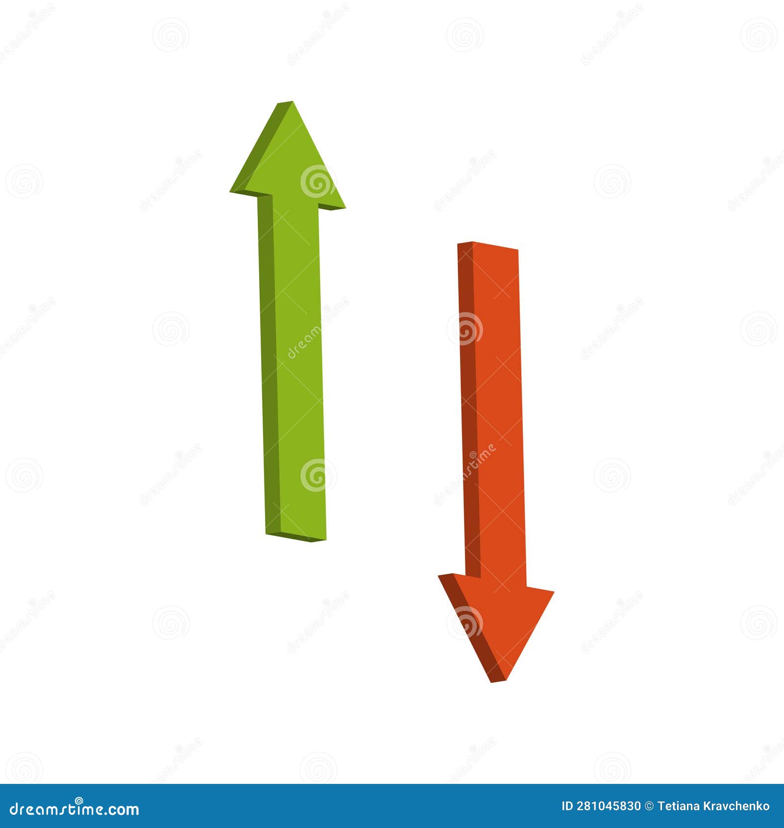 Up and Down Arrows in Green and Red. Vector Illustration. Stock Image ...