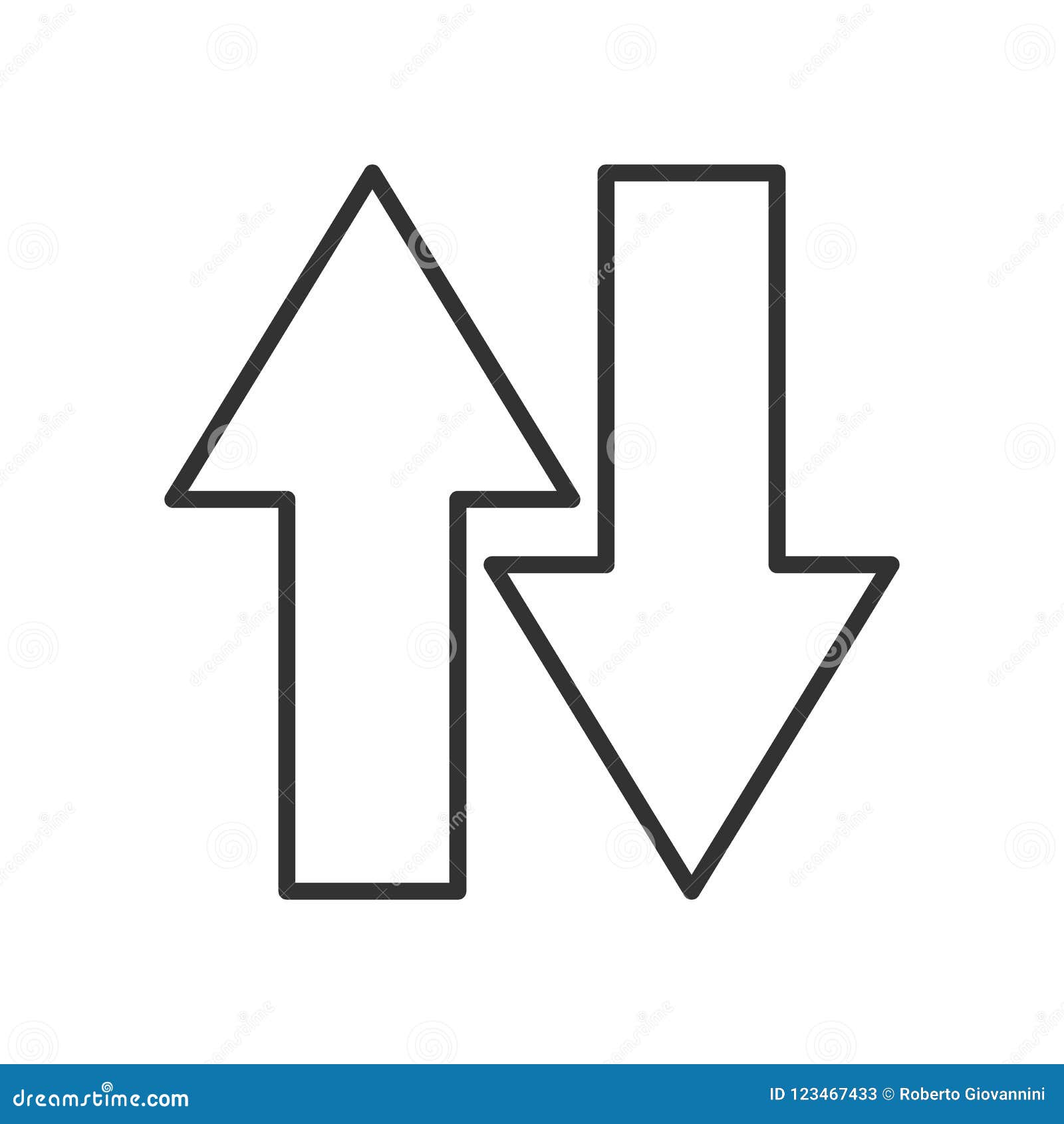 Up Down Arrows Outline Flat Icon On White Stock Vector Illustration Of Vector Arrows