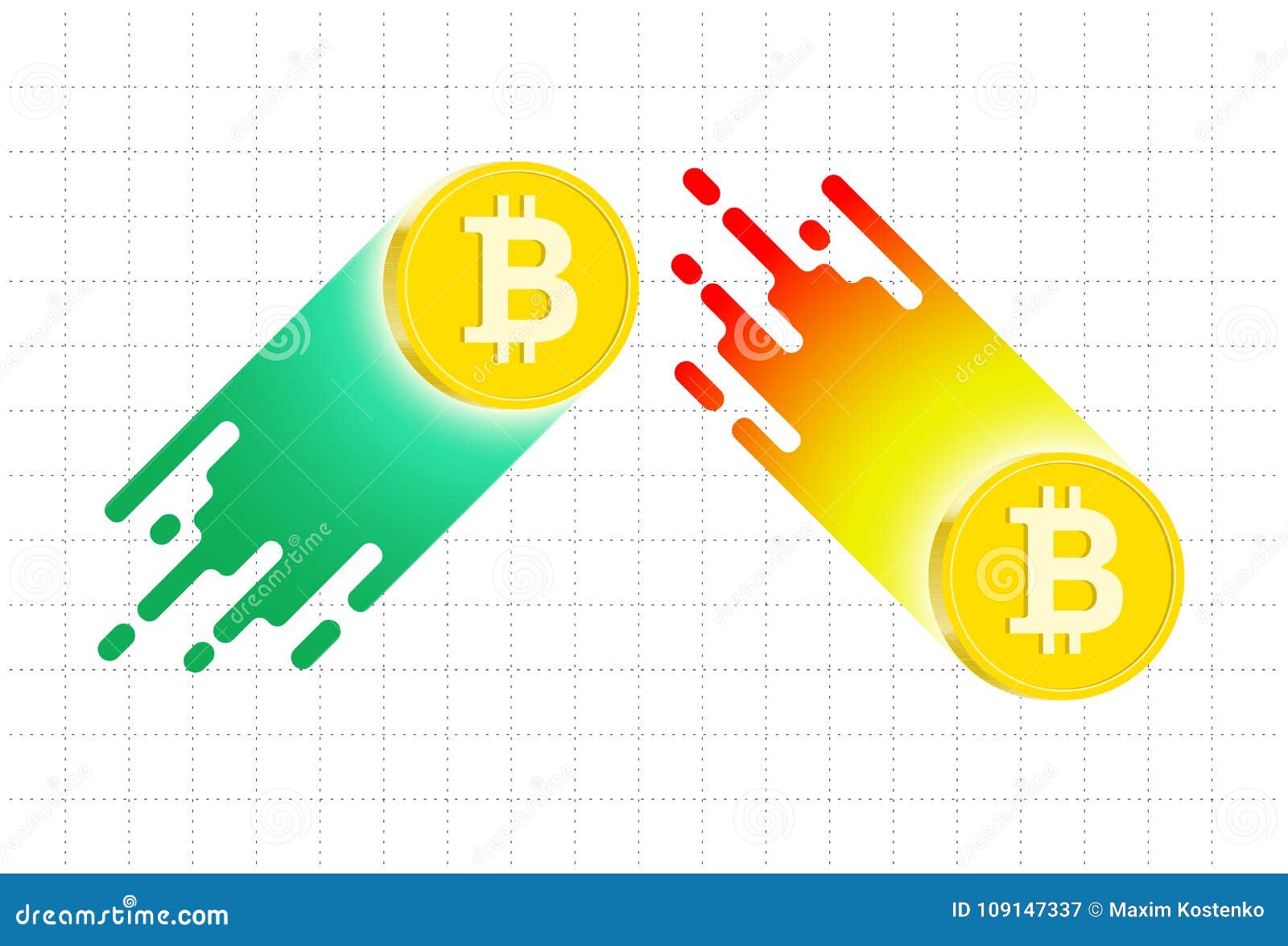 Up and Down Bitcoin Trends. Vector Illustration Stock Vector - Illustration  of banking, internet: 109147337