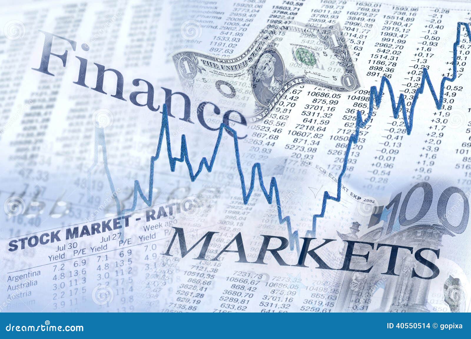 Up and Down in the Financial Markets Stock Photo Image of money, bill