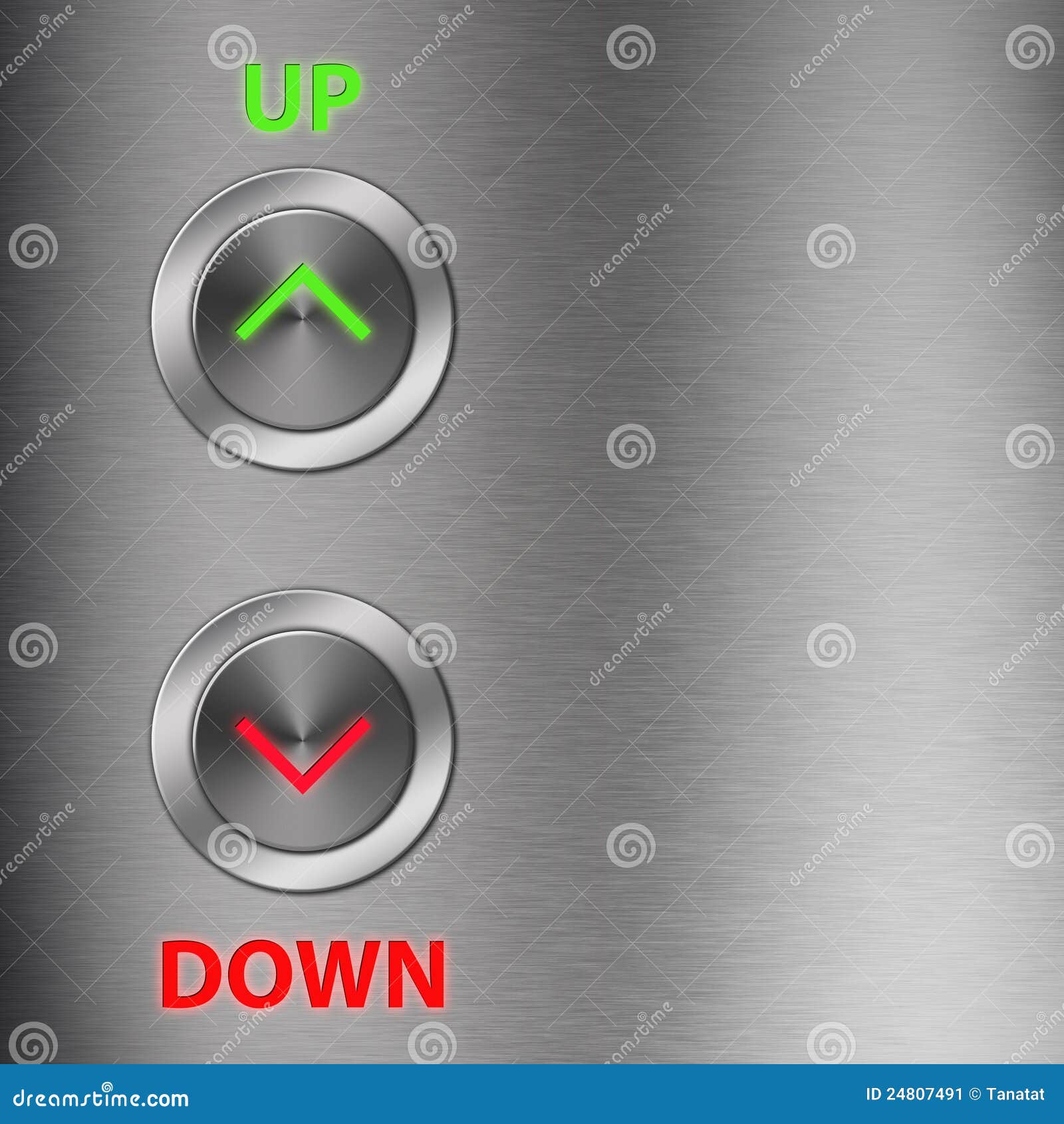 up and down metalic button