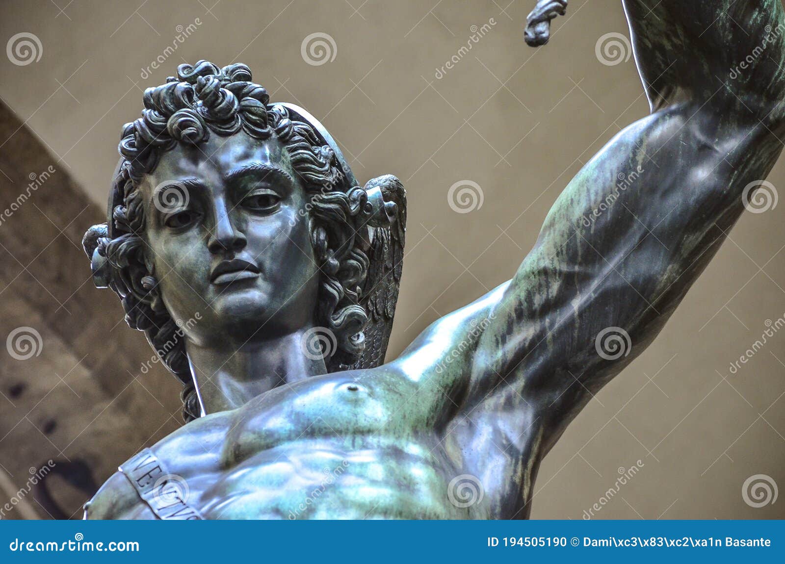 Upclose View of the Famous Perseo Cellini Sculpture in Florence Stock ...