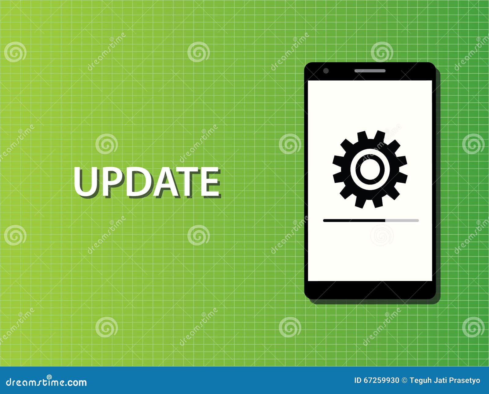 Update Apps Smartphone in Progress Concept Vector Stock Vector