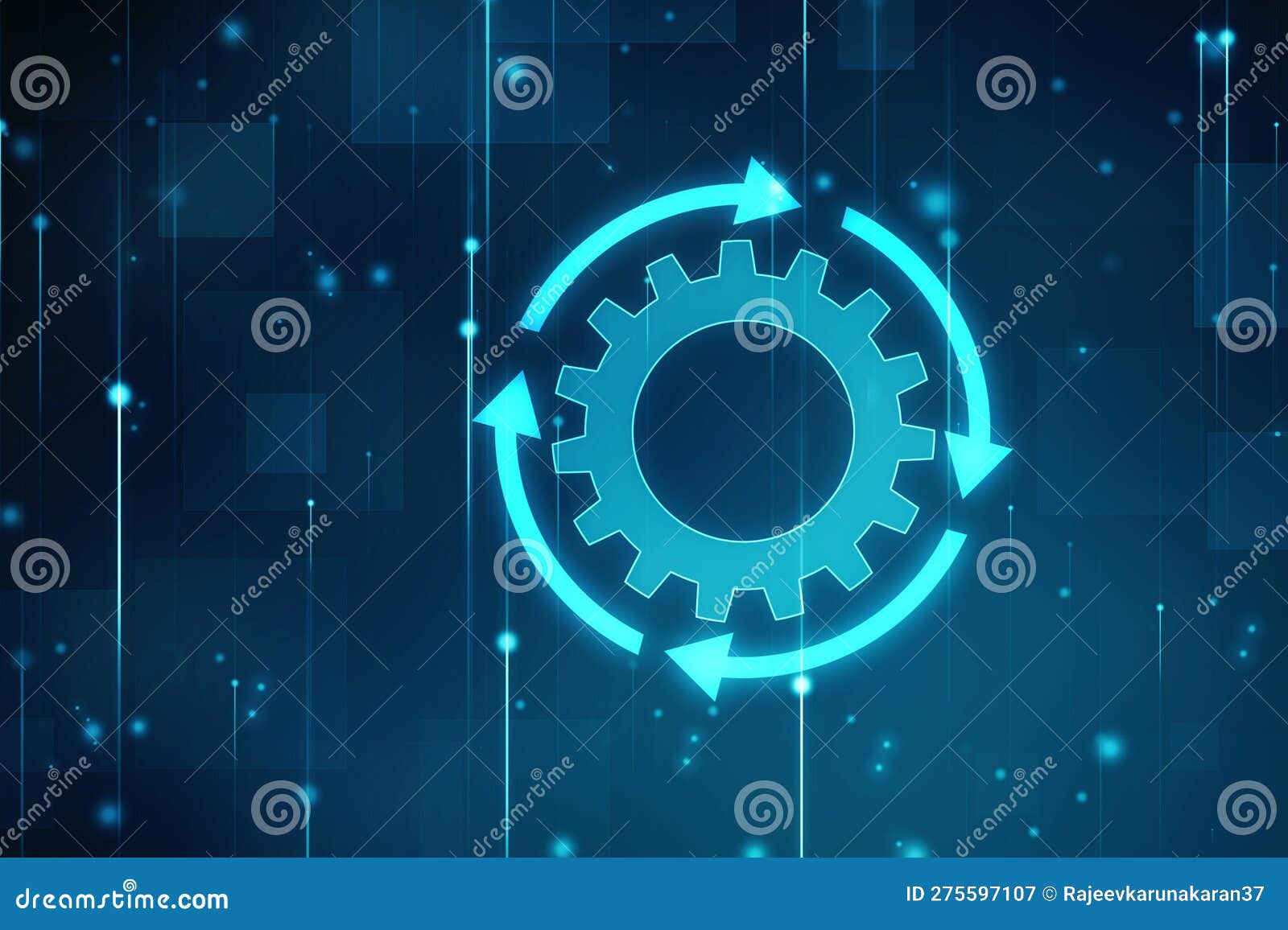 Update Icon with Binary Codes on Technology Abstract Background, Stock Illustration