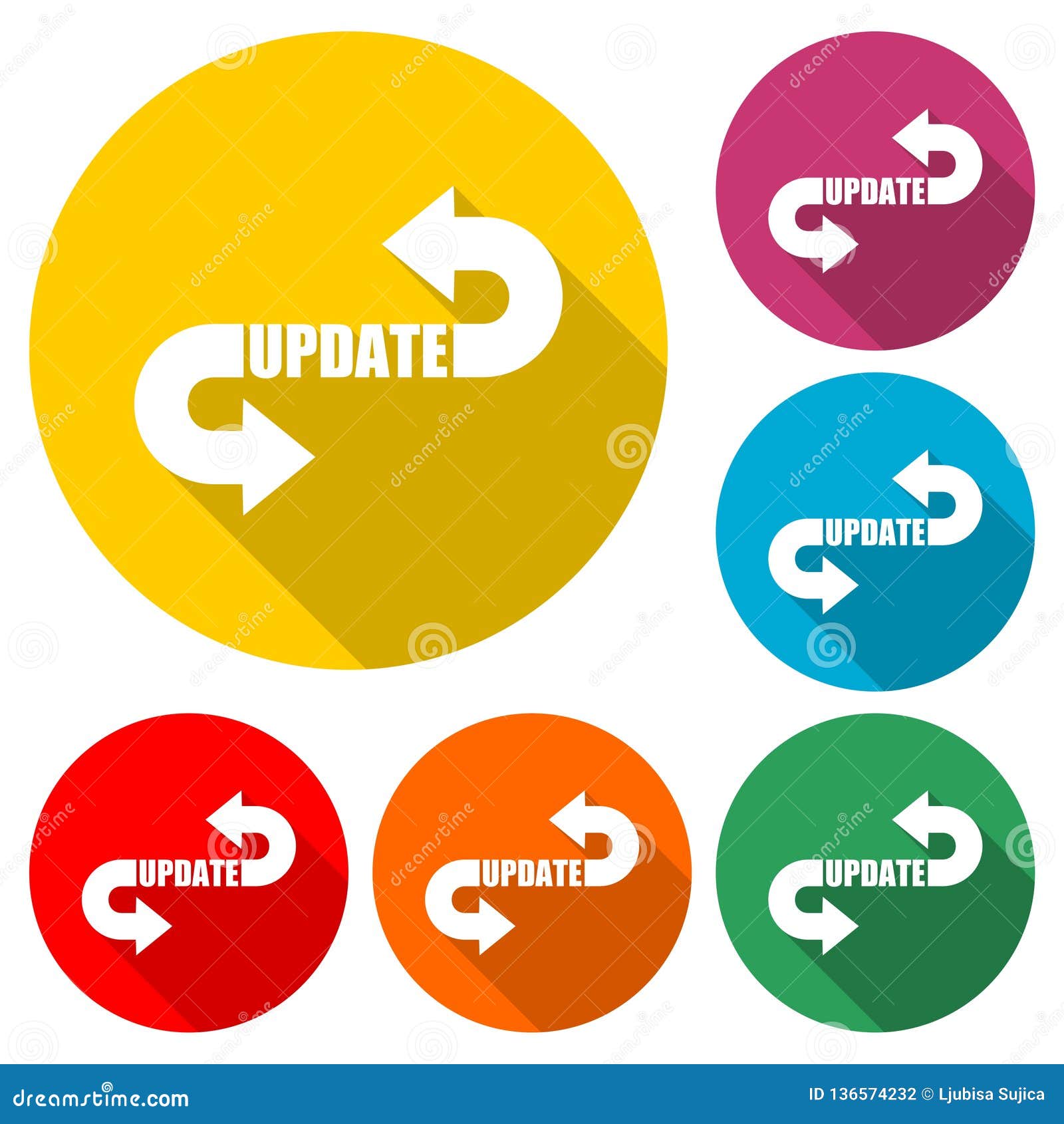 Update Software Sticker or Logo, Concept Meaning Replacing Program