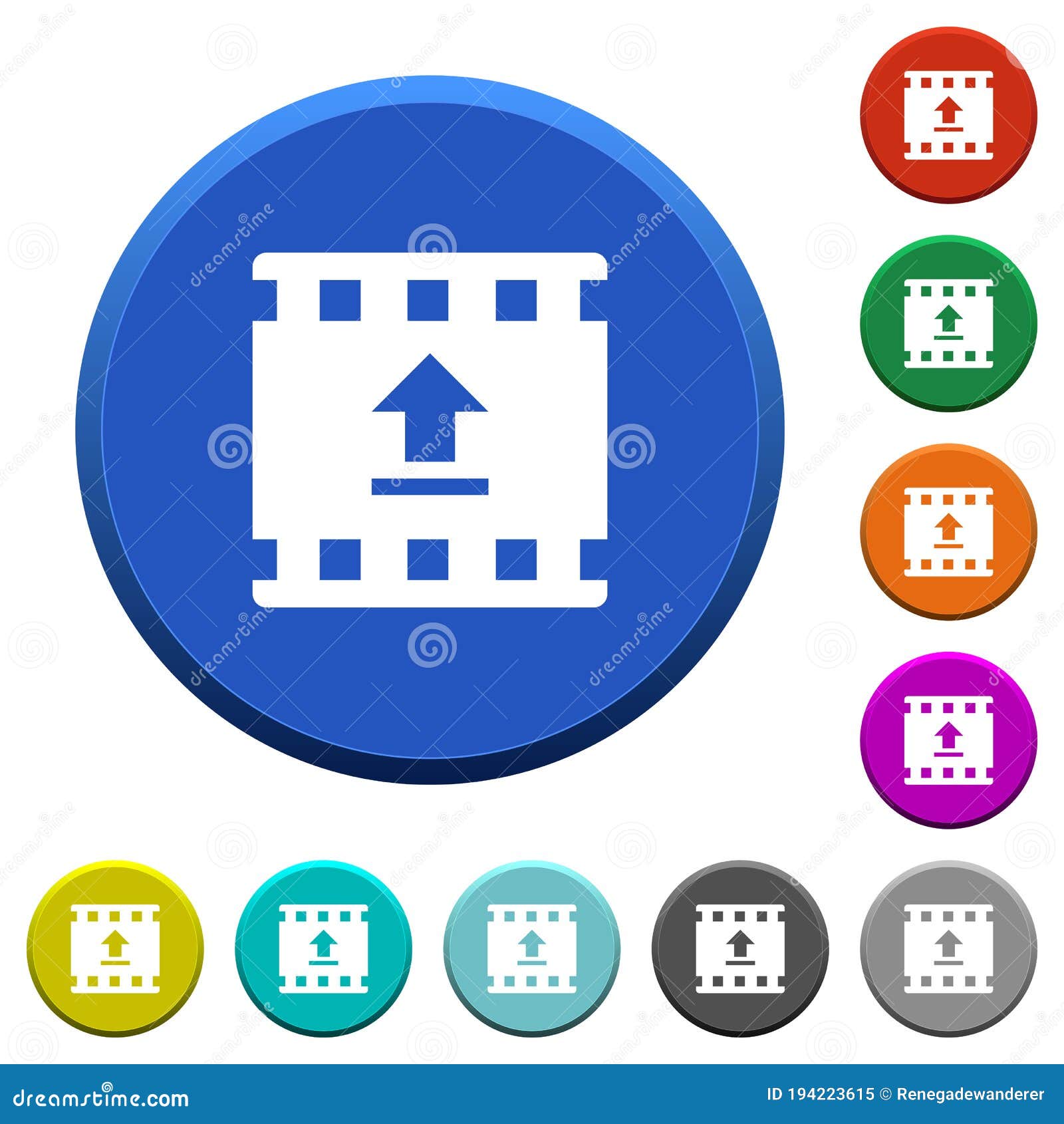 Upload Movie Beveled Buttons Stock Vector Illustration of beveled