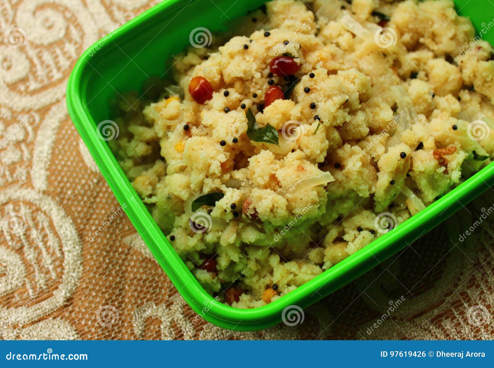 Upma in Lunch box stock photo. Image of sooji, food, lunch 97619426