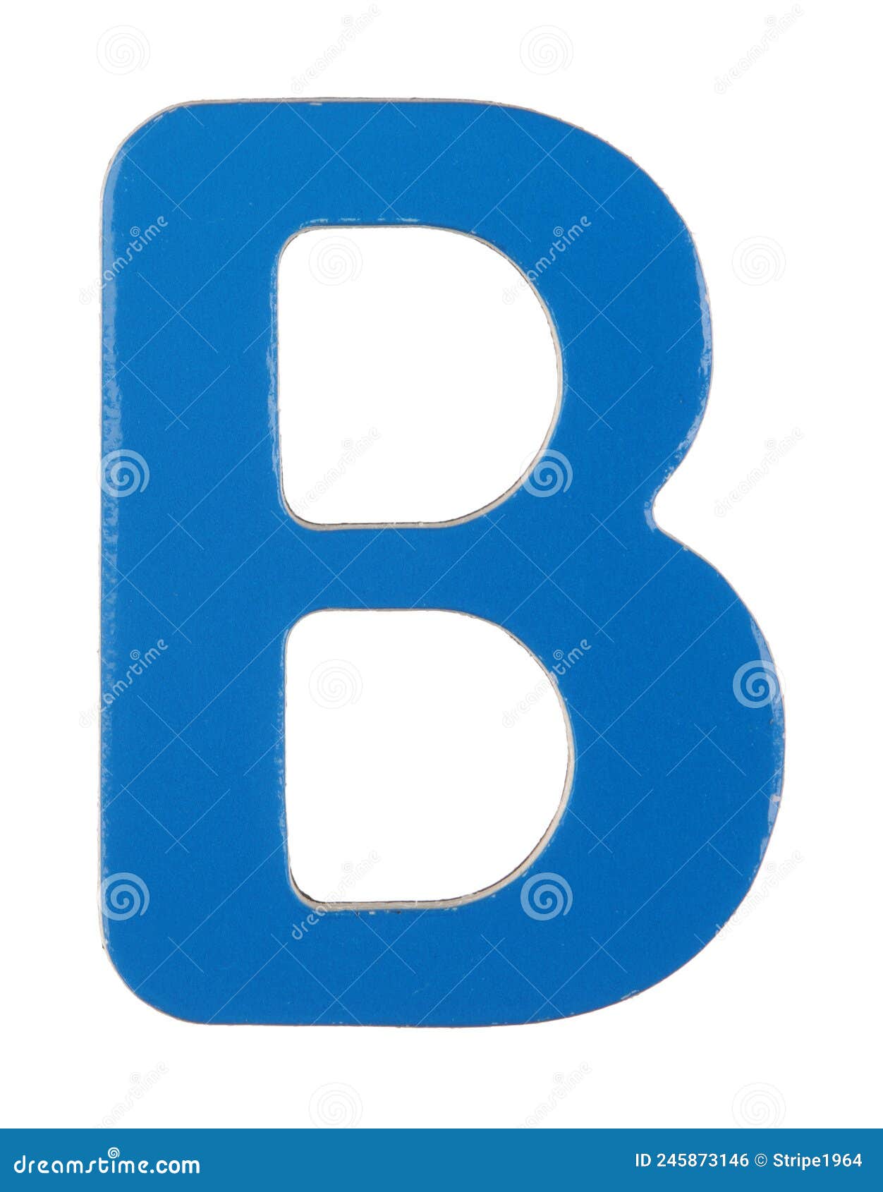 Upper Case B Letter on White with Clipping Path Stock Photo