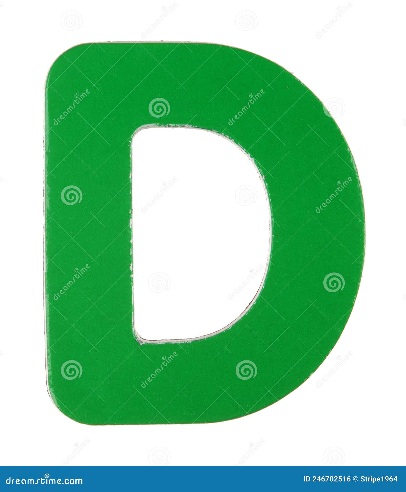 Upper Case D Letter on White with Clipping Path Stock Photo