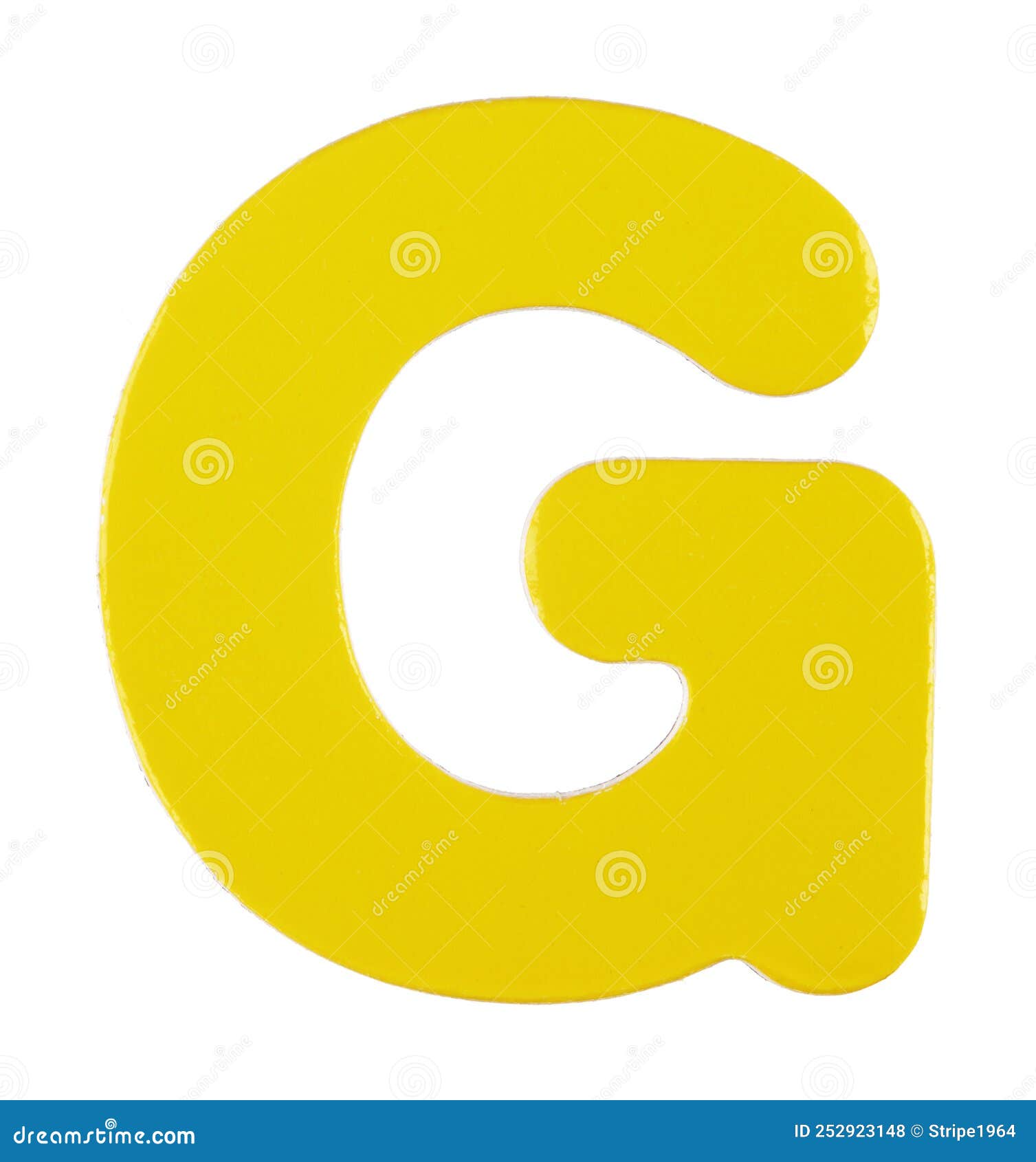 Upper Case G Letter on White with Clipping Path Stock Photo