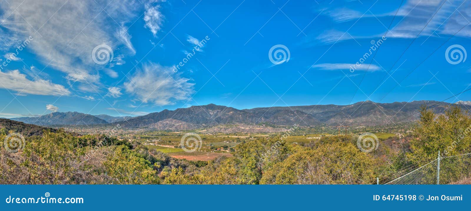 Upper Ojai Looking Down To the Valley. Stock Photo Image of sunny