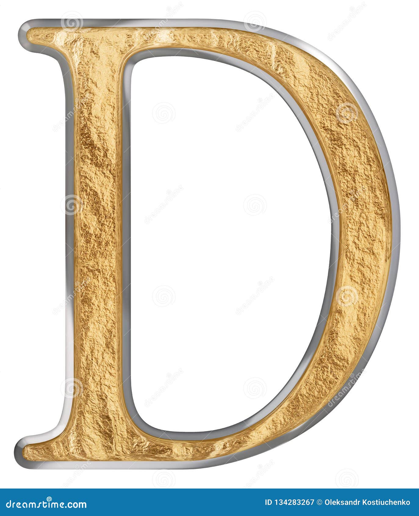 Uppercase Letter D, Isolated on White, 3D Render Stock Illustration ...