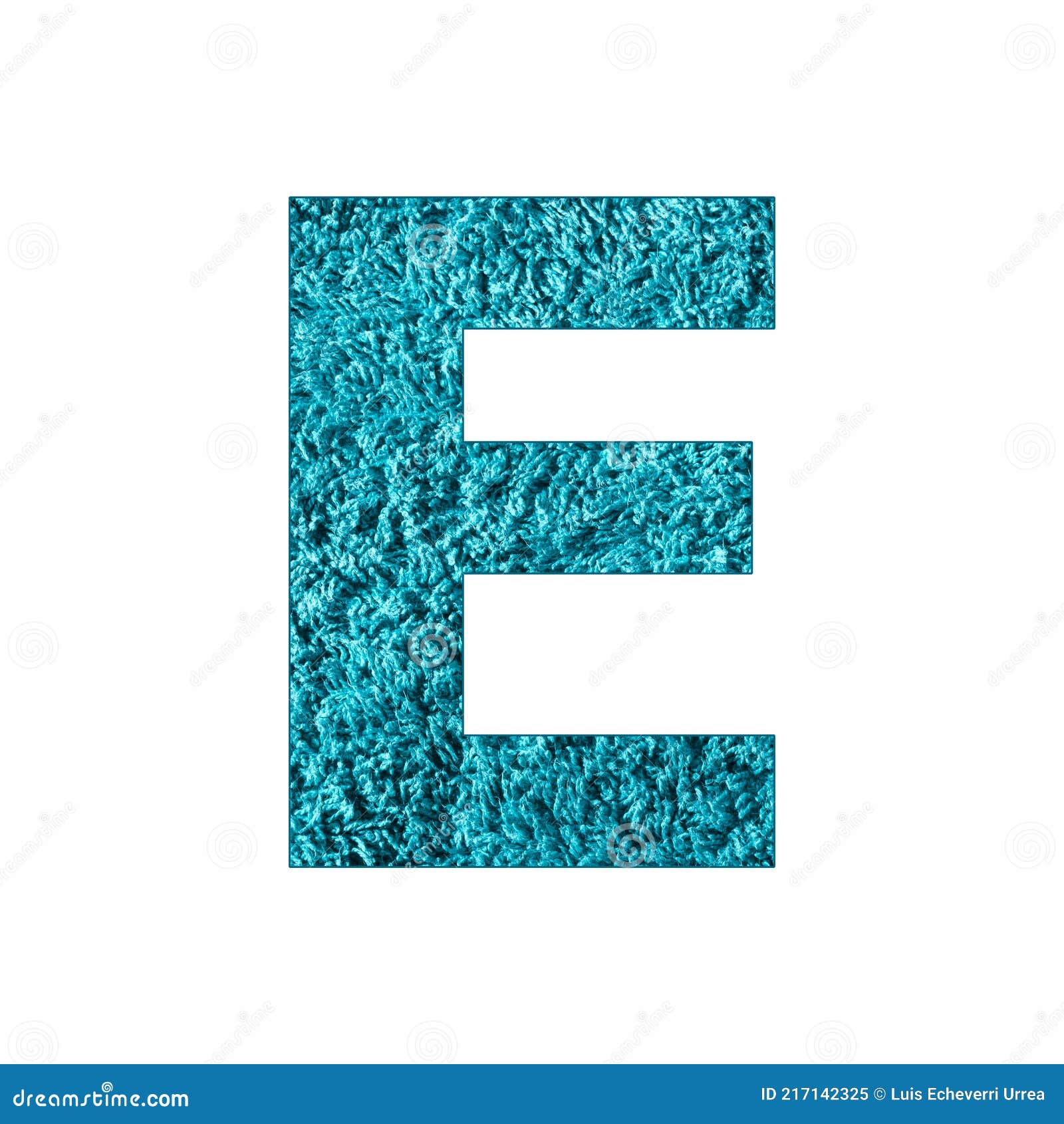 Uppercase Letter E Blue Towel Background Stock Image Image of