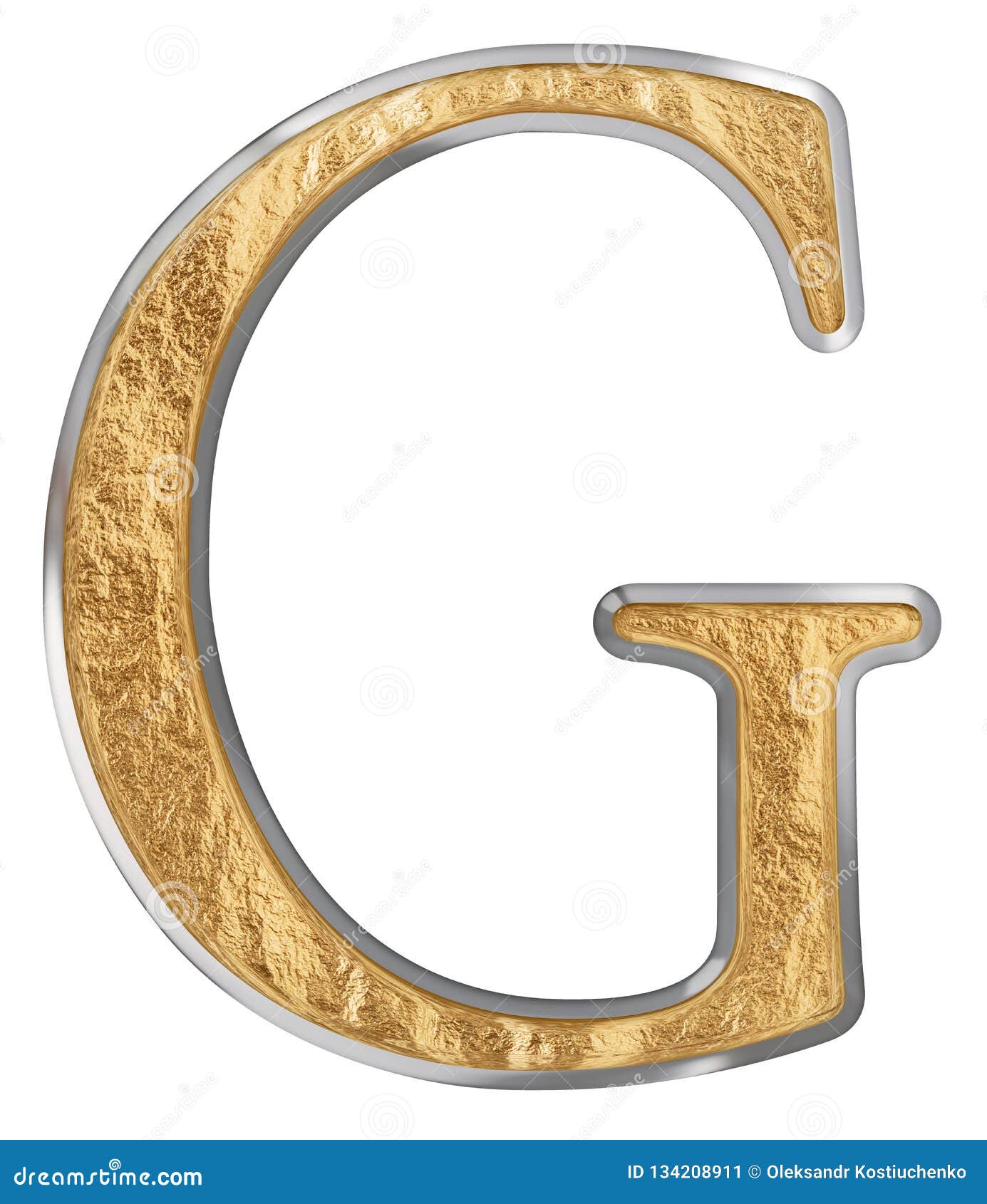 Uppercase Letter G, Isolated on White, 3D Render Stock Illustration ...