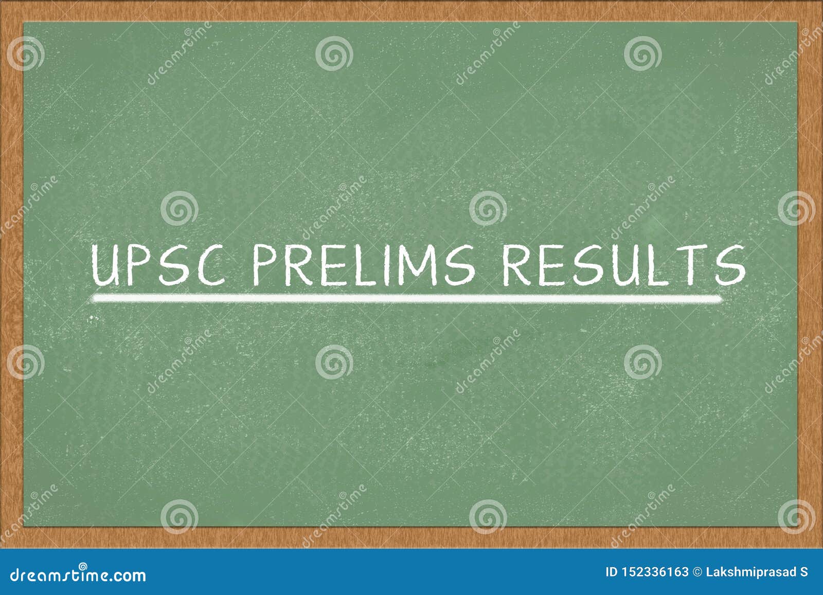 UPSC Prelims Results Written on Green Chalkboard Stock Image Image of