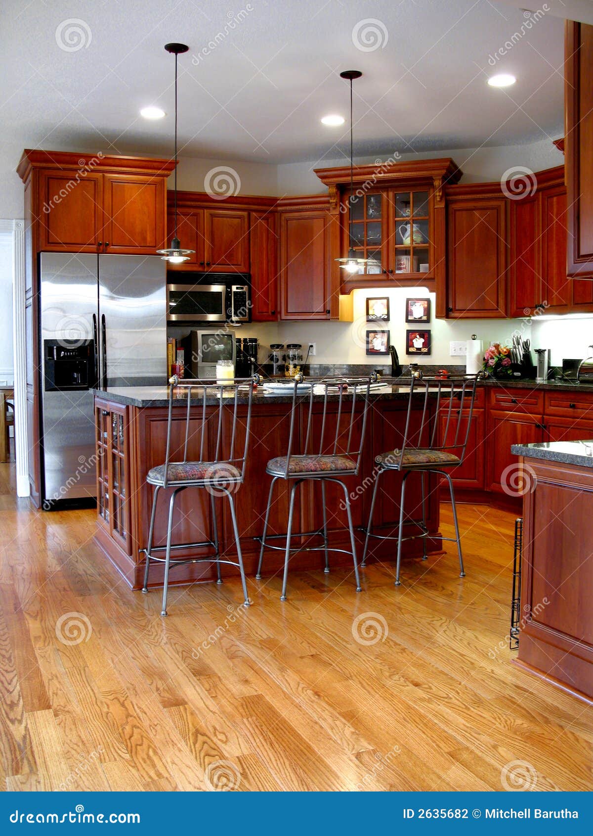Upscale kitchen vertical stock photo. Image of estate 2635682