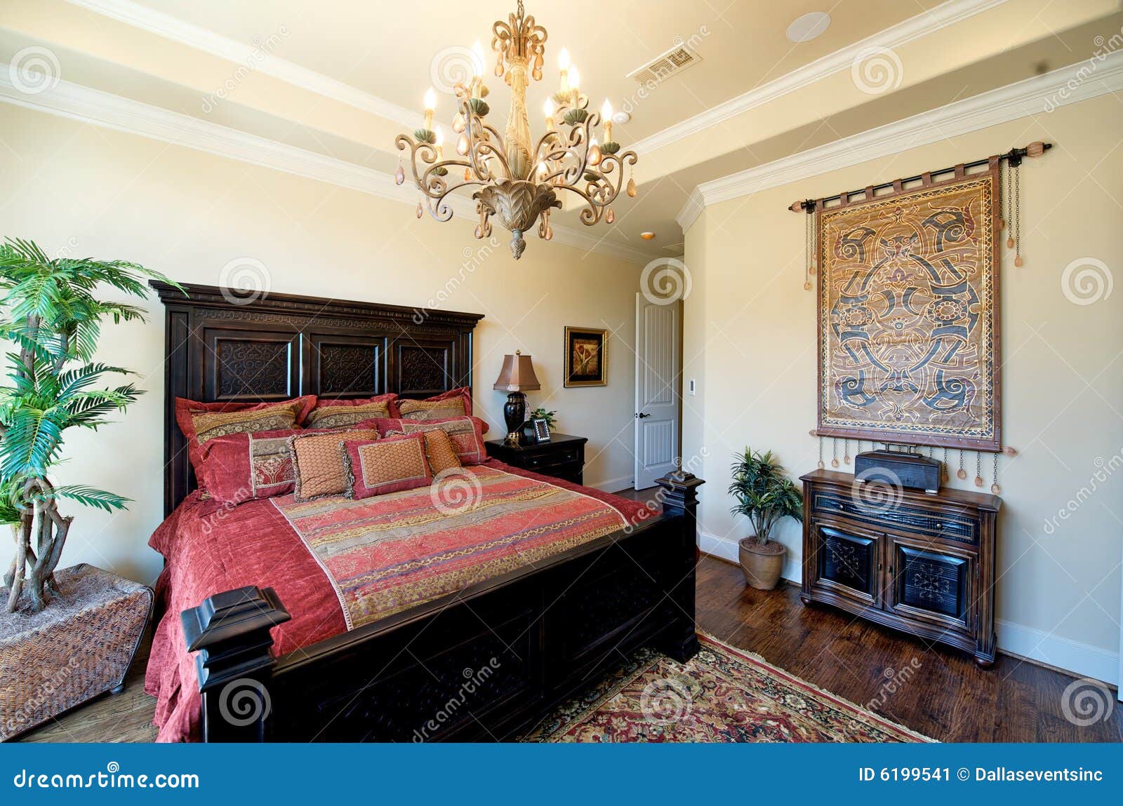 An upscale master bedroom stock image. Image of family 6199541