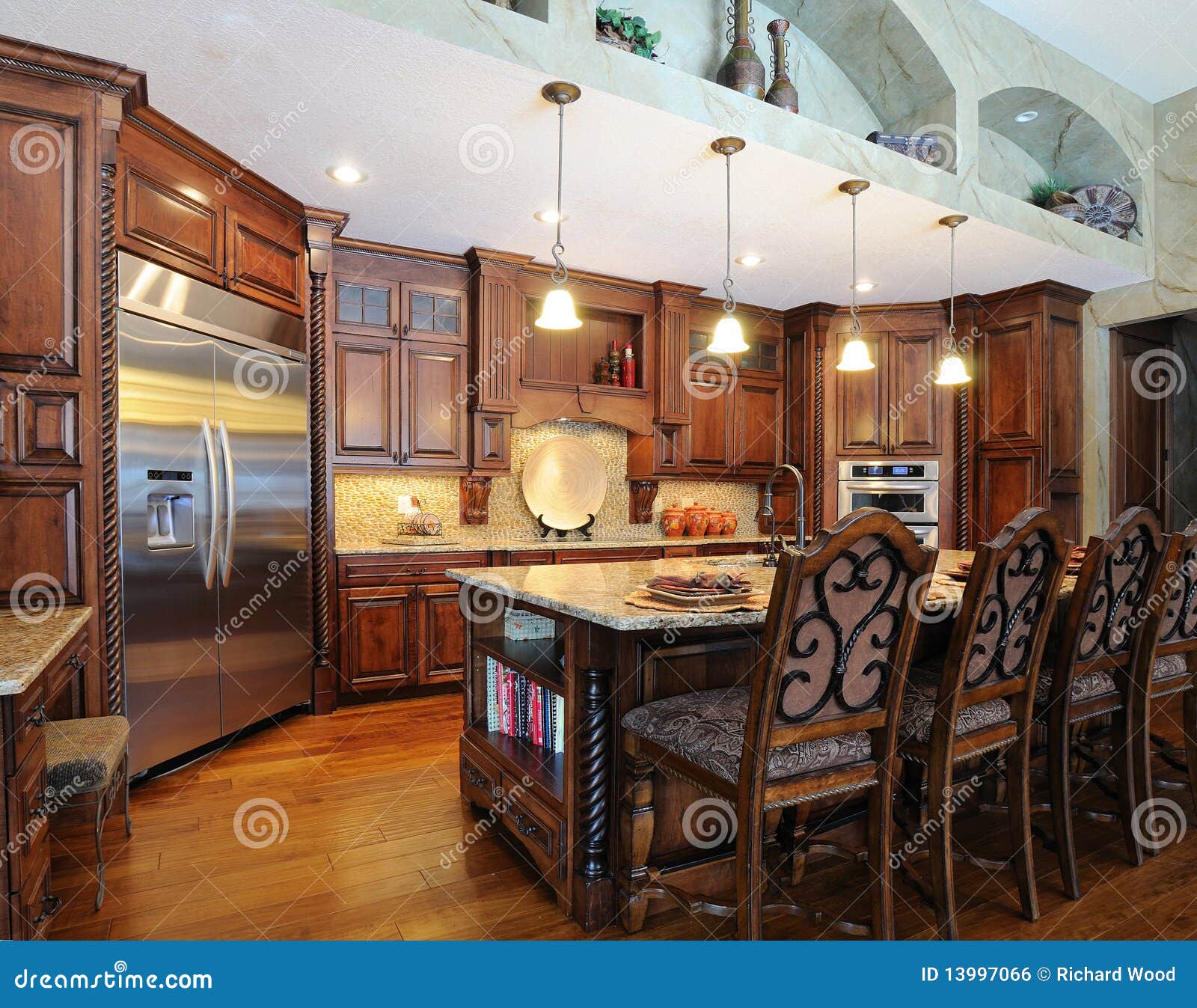 Upscale modern kitchen stock photo. Image of custom, craftsmanship