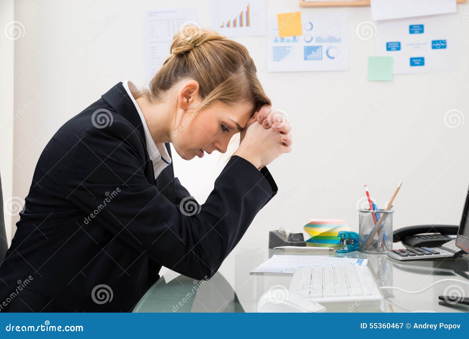 Upset Businesswoman In Office Stock Image Image Of Modern