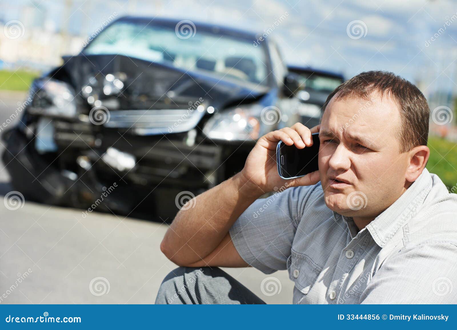 Upset Driver Man after Car Crash Stock Photo Image of emergency, loss