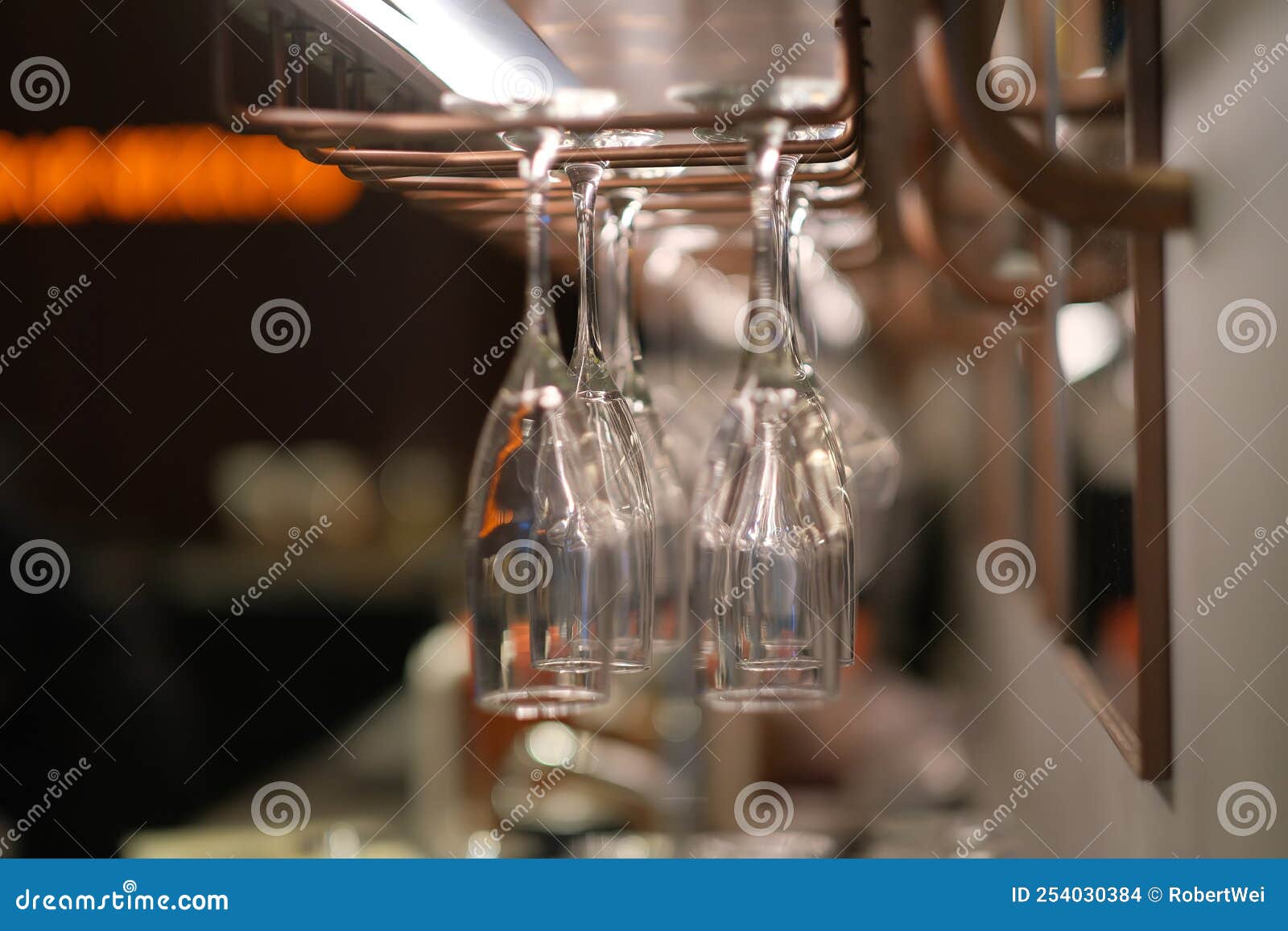 Upside Down Drinking Glasses in Bar at Night Stock Photo Image of blurred, closeup 254030384