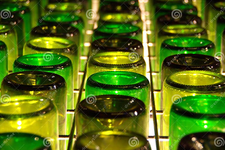 Upside down Wine Bottles stock image. Image of bottles 5661143