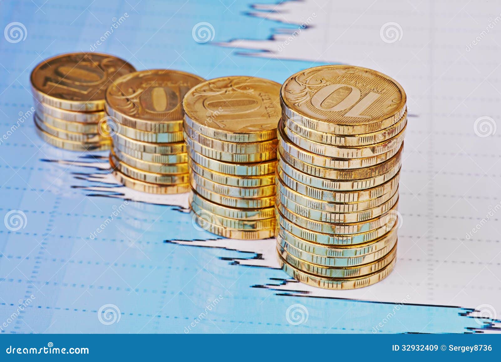 Uptrend Stacks Coins,on the Financial Stock Chart Stock Image Image