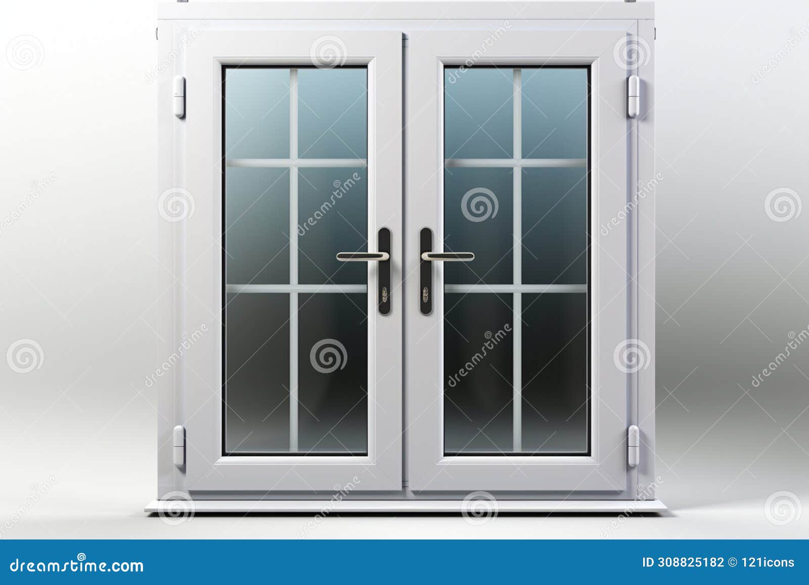 upvc casement doors on white background
